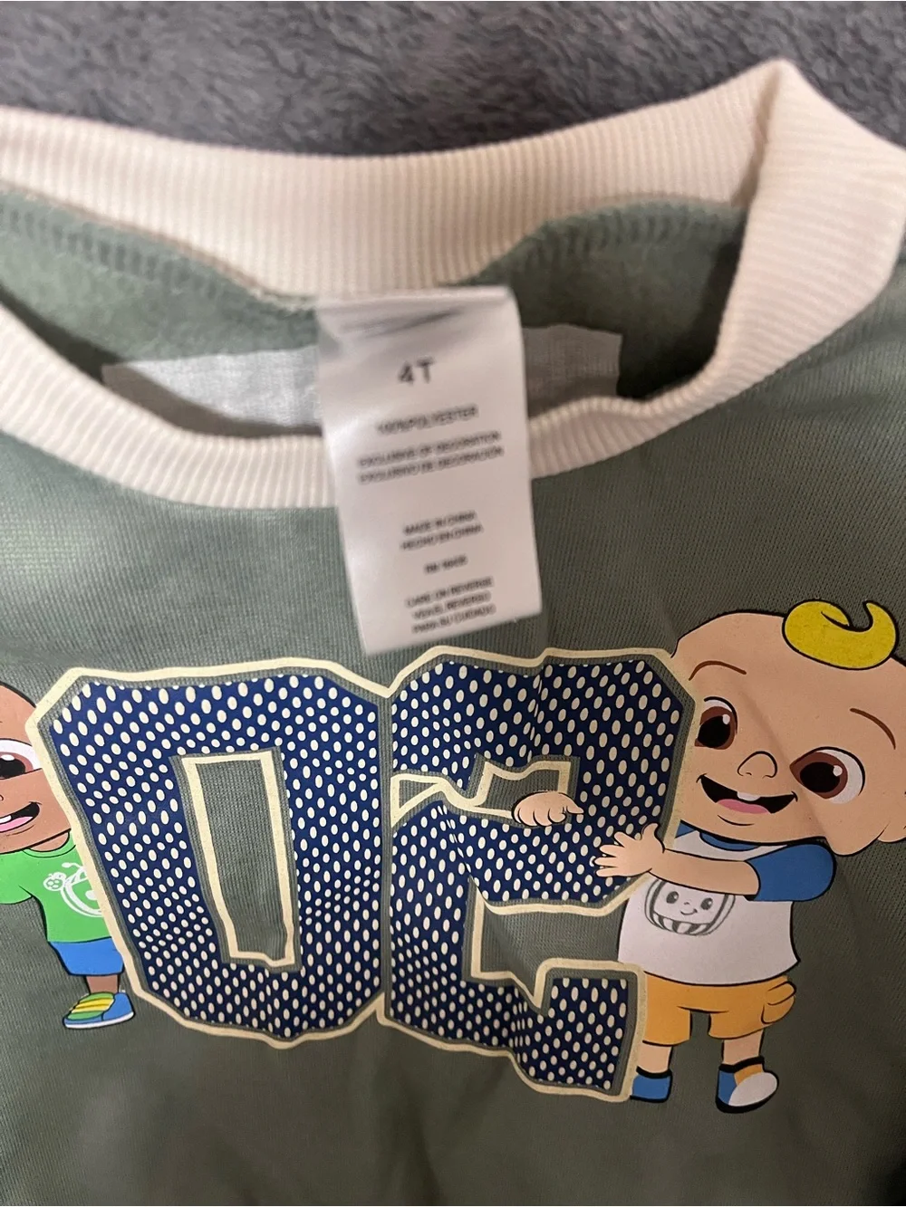 OshKosh B'gosh Olive Green Coco Melon Sweater and Joggers Set
